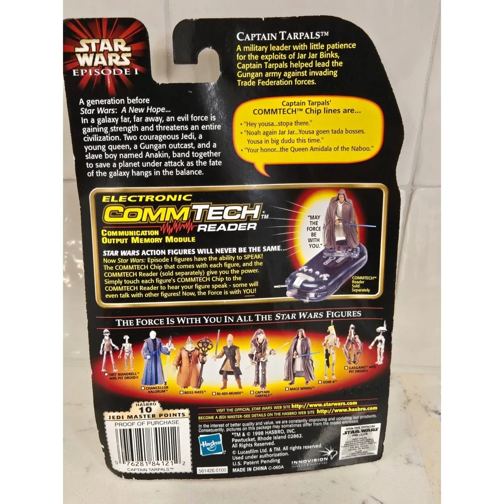 Star Wars Episode I Captain Tarpals Action Figure CommTech Chip Hasbro 1998